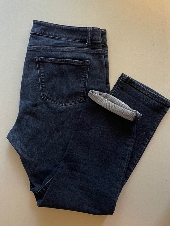 Talbots Denim - Talbots CURVY Slim Ankle Jeans Medium/Dark Wash Blue Denim Size 14 (Curvy)